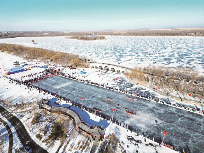 开赛！冰面竞逐，龙舟破寒|冰上龙舟赛|嫩西湖|嫩江湾|大安|吉林_新浪体育_新浪新闻